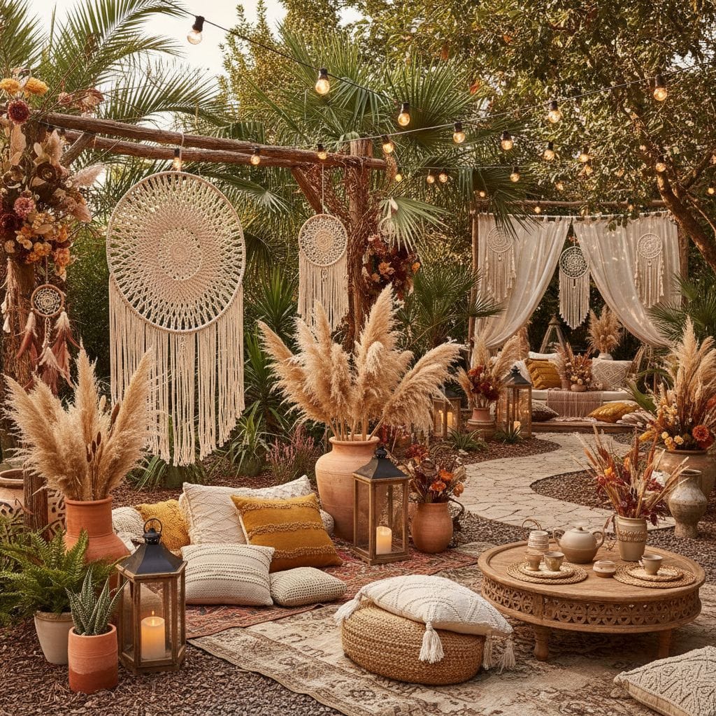 Ogród inspirowany stylem boho
