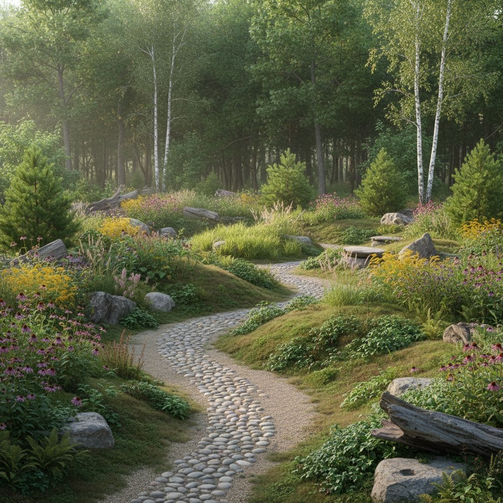 Ogród przy lesie – płynne przejście w naturę