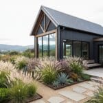 Ogród przy nowoczesnej stodole: funkcjonalne strefy i aranżacje