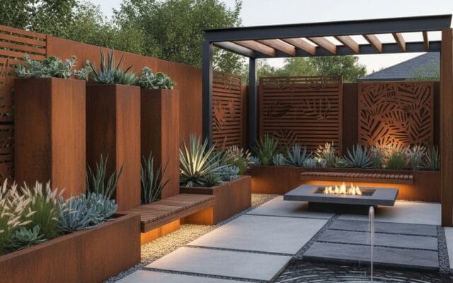 Zastosowanie stali corten w małej architekturze ogrodowej